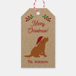 Jul Fox Red Labrador Puppy Silhouette Presentetikett