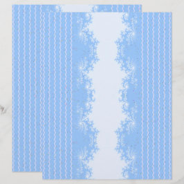 Jul Fraktal Pastell Blå Scrapbookpapper