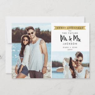 Jul Framtiden Mr. och Mrs. Save the Date 2 Photo Spara Datumet