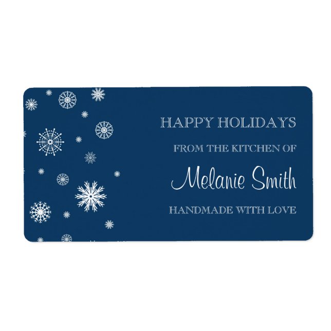 Jul från Köket på etiketterna Blue Snö Fraktsedel (Framsidan)