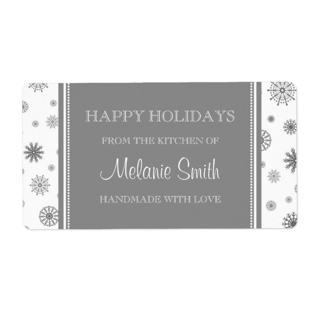 Jul från Köket på etiketterna Grått Snö Fraktsedel (Framsidan)