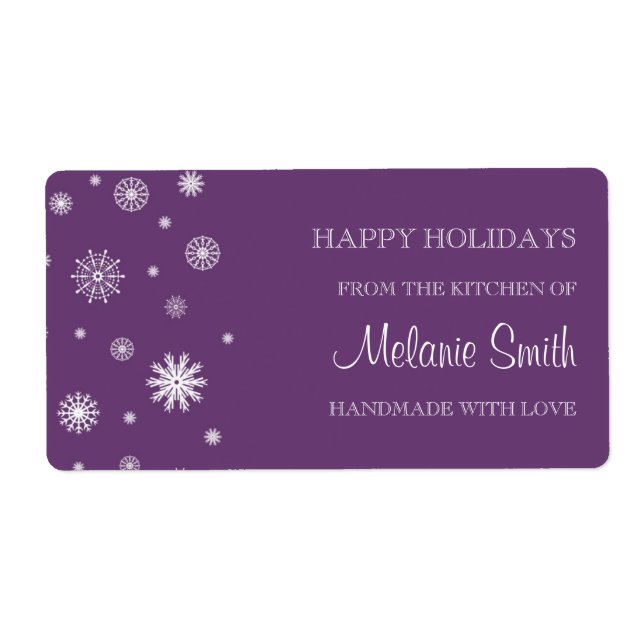 Jul från köket på etiketterna Plum Snö Fraktsedel (Framsidan)