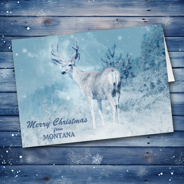 Jul från Montana-Hjortens julkort Hälsningskort (Skapare uppladdad)
