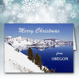 Jul från Oregon Crater Sjö Greeting Card Hälsningskort