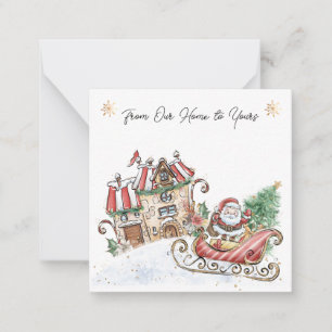 Jul från Santa från vårt hem till ditt Anteckningskort
