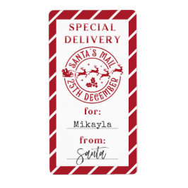 Jul från Santa Gift Sticker Fraktsedel