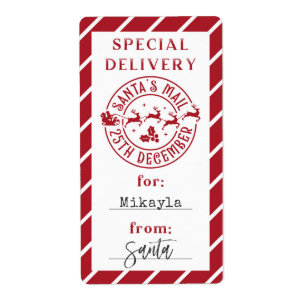 Jul från Santa Gift Sticker Fraktsedel