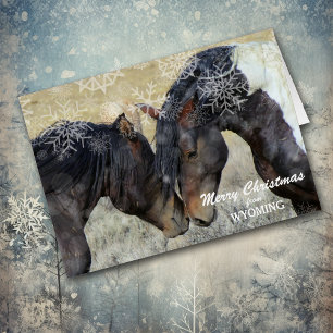 Jul från Wyoming Vild Horses julkort Hälsningskort