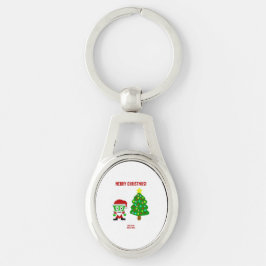 Jul FrankenCheese Oval Keychain Ovalt Silverfärgad Nyckelring