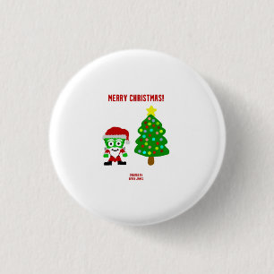 Jul FrankenCheese Round Button Knapp