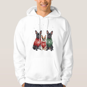 Jul Franska Bulldoggar Xmas Franskies Hund 2 Hoodie