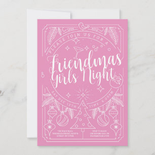 Jul Friendmas Girls Nattvännerna Rosa Julafton Inbjudningar
