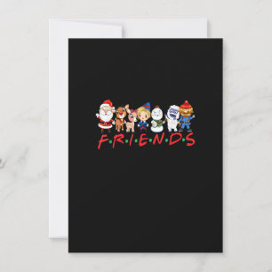 Jul Friends Santa Rudolph Snögubbe Family Xma Inbjudningar