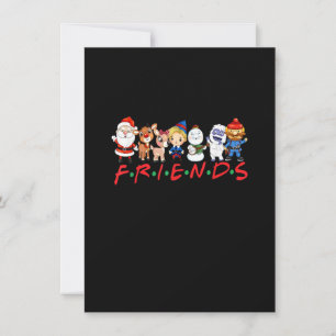 Jul Friends Santa Rudolph Snögubbe Family Xma Inbjudningar