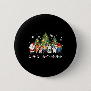 Jul Friends Santa Rudolph Snögubbe Family Xma Knapp