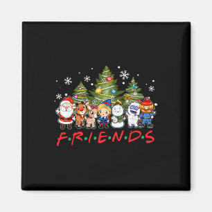 Jul Friends Santa Rudolph Snögubbe Family Xma Magnet