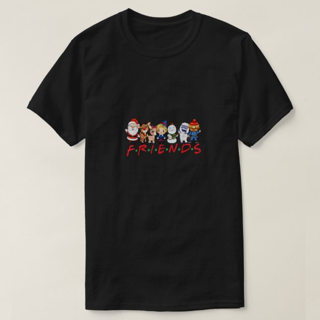 Jul Friends Santa Rudolph Snögubbe Family Xma T Shirt (Design framsida)