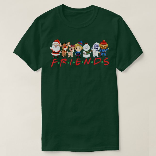 Jul Friends Santa Rudolph Snögubbe Family Xma T Shirt (Design framsida)