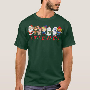Jul Friends Santa Rudolph Snögubbe Family Xma T Shirt
