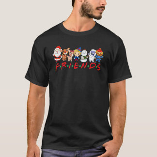 Jul Friends Santa Rudolph Snögubbe Family Xma T Shirt