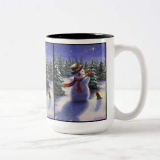 Jul Friends Snögubbe och Bunny vintertid mugg