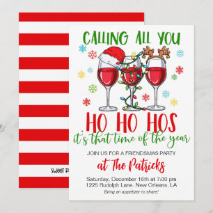 Jul Friendsmas Party Inbjudningar
