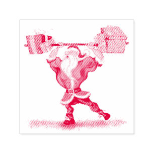 Jul Frimärke Bodybuilding Jultomten - Roligt Självfärgande Stämpel