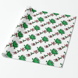 Jul Frog Mistletoe Ribbon Mönster Presentpapper
