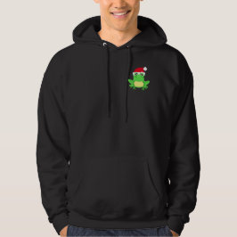 Jul Frog Santa Hat Novelty Funny Black Hoodie