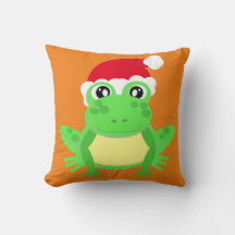 Jul Frog Santa Hat Novelty Funny Orange