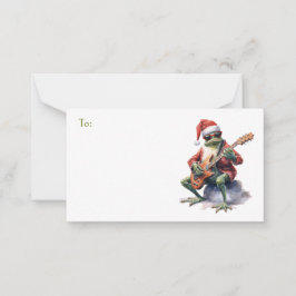 Jul Frog Sten Band to/from Gift Anteckningskort