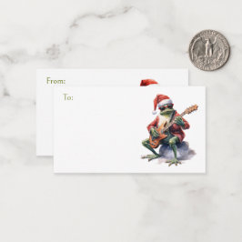 Jul Frog Sten Band to/from Gift Anteckningskort