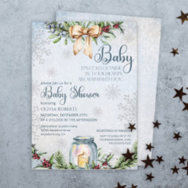 Jul Frosty Snowly Winter Baby Shower Inbjudningar