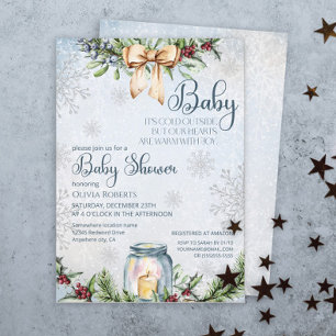 Jul Frosty Snowly Winter Baby Shower Inbjudningar