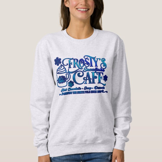 Jul Frosty's Snöflinga Café T Shirt (Framsida)