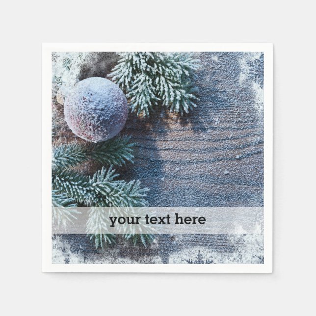 Jul fryst prydnadsföremål pappersservett (Framsidan)
