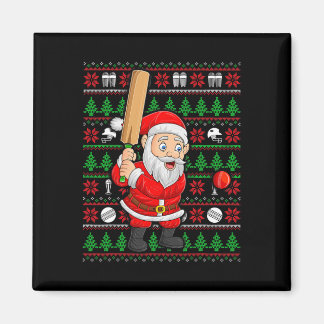 Jul ful jultröja stil Tomte spelar Cricket Jul Magnet
