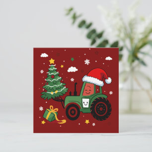 Jul Fulständig Xmas Rolig Tomte Ren Truck  Julkort