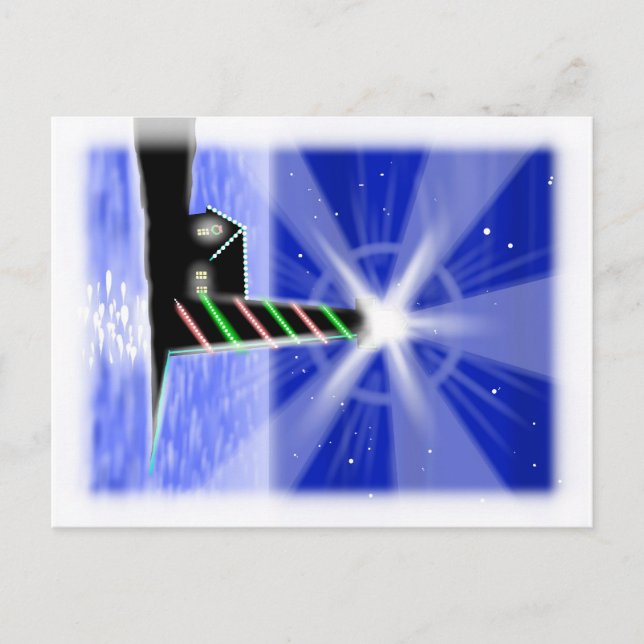 Jul fyr julkort helg vykort (Framsida)