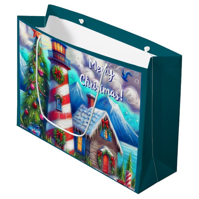 Jul fyr Nautisk Kustnära Berg (Framsidan Vinklad)