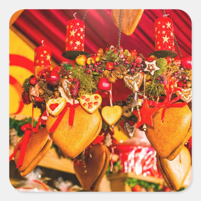 Jul Fyrkantigt Klistermärke (Framsida)