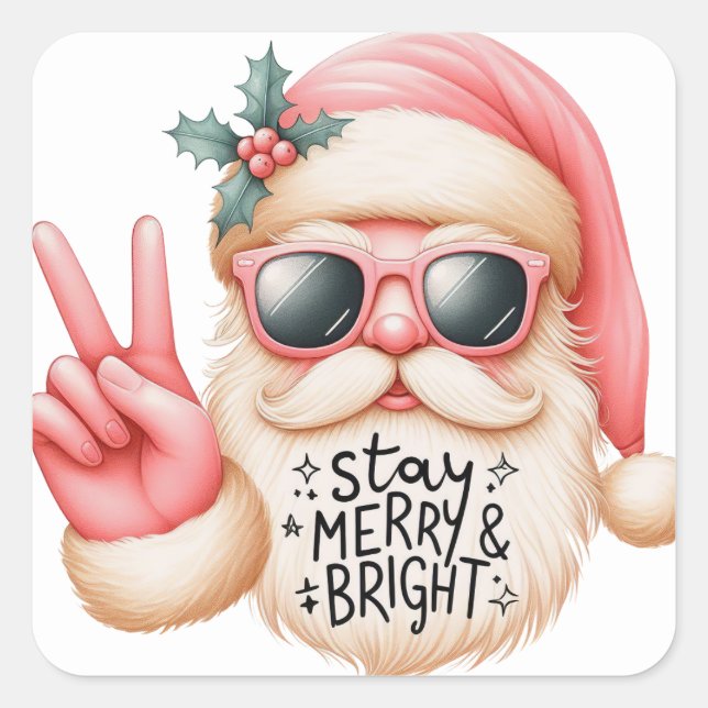 Jul Fyrkantigt Klistermärke (Framsida)