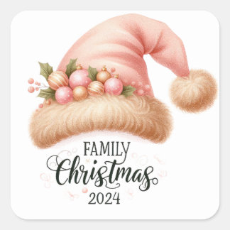 Jul Fyrkantigt Klistermärke