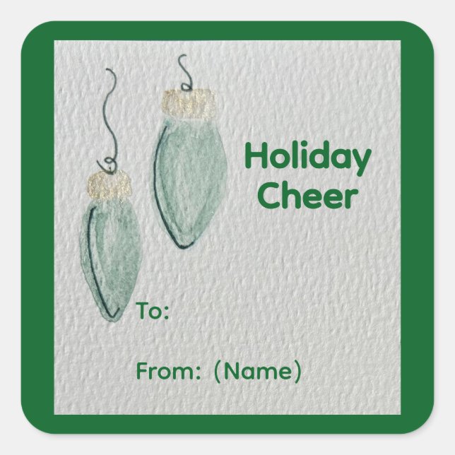 Jul Fyrkantigt Klistermärke (Framsida)