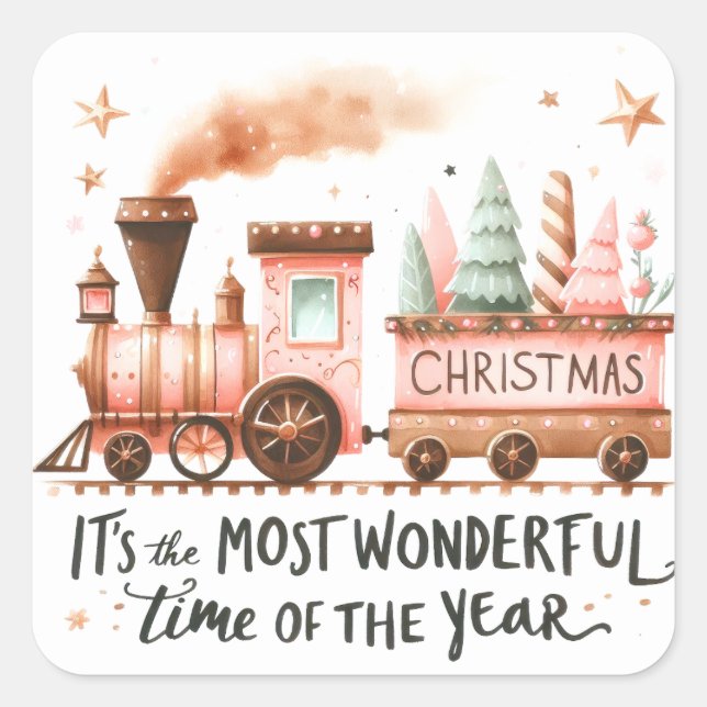 Jul Fyrkantigt Klistermärke (Framsida)