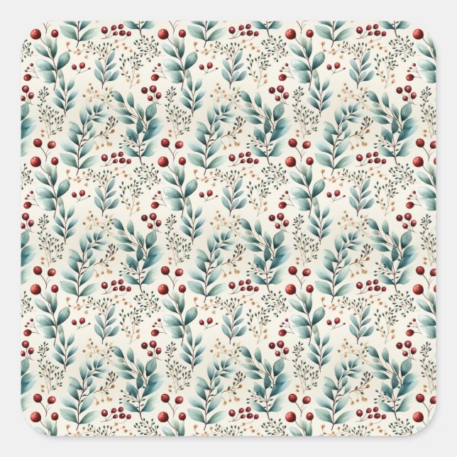 Jul Fyrkantigt Klistermärke (Framsida)