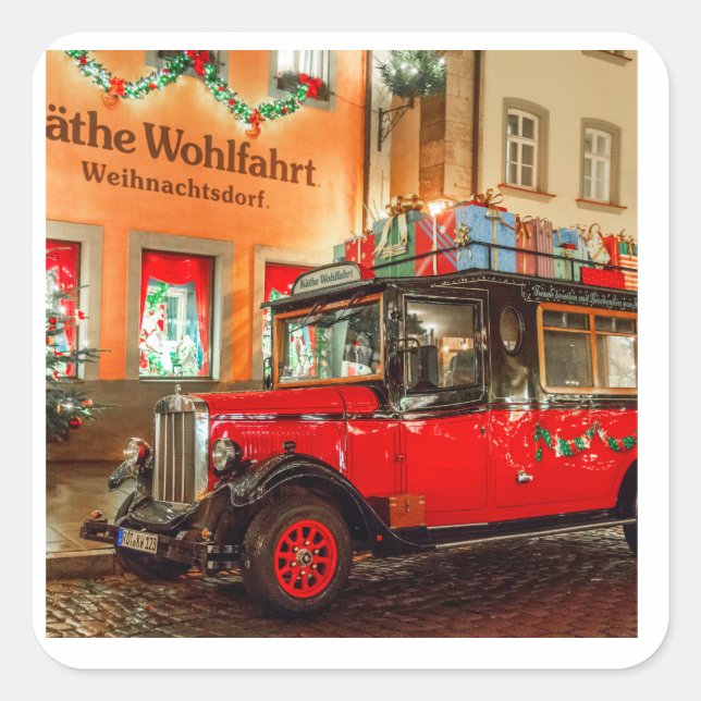 Jul Fyrkantigt Klistermärke (Framsida)