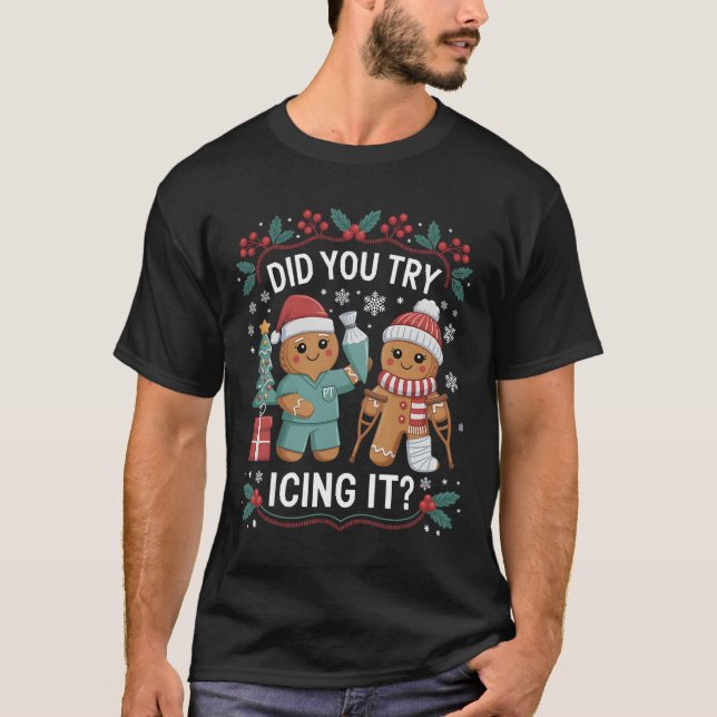 Jul fysioterapi jul fysisk terapi högtidsperioden  t shirt (Framsida)