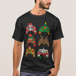 Jul Gamer Kontroll Xmas Spelande Män Pojkar Yo T Shirt
