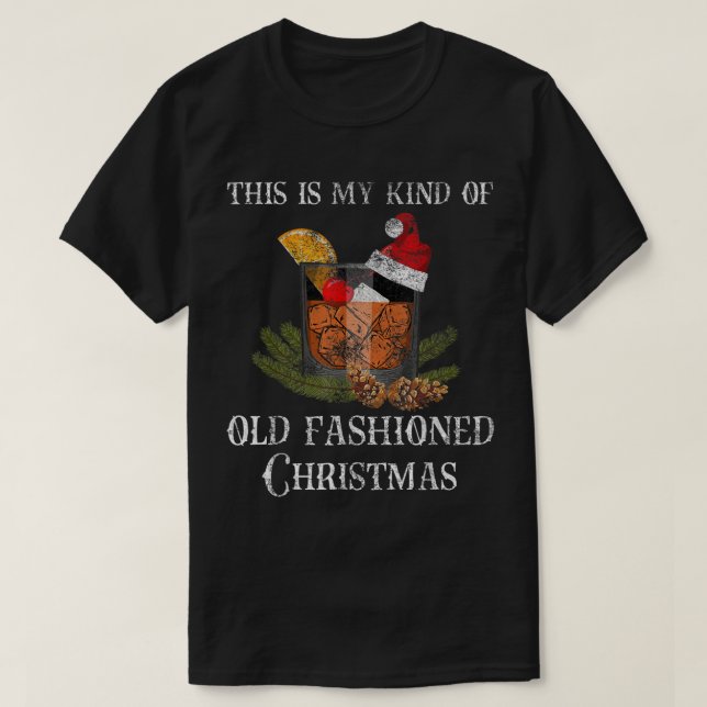 Jul Gamle Fashioned Whiskey Bourbon Brandy Coc T Shirt (Design framsida)